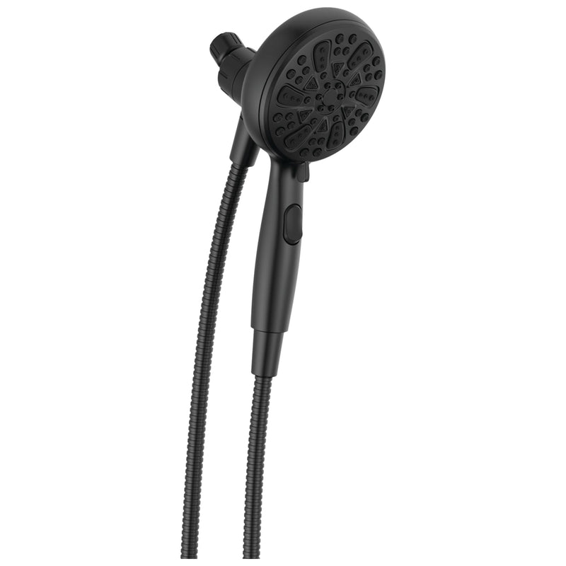 Delta Faucet 6-Spray SureDock Magnetic Shower Head with Handheld Spray, Matte Black Shower Head with Hose, Showerheads & Handheld Showers, MagnaTite Docking, Matte Black 75609BL