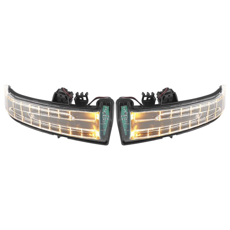 X AUTOHAUX 1 Set Left Right Side Door Mirror Turn Signal Indicator Light for Mercedes Benz W204 C204 W212 OE# A2129067401+A2129067501