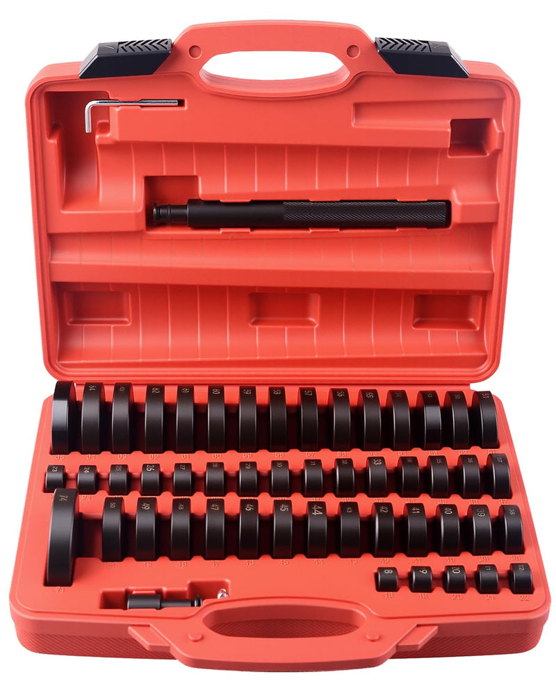 52 in 1 Custom Bushing Driver Set, Transmission Bushing Driver Removal Set Wheel Axle Bearing Race and Seal Installer Tool Kit