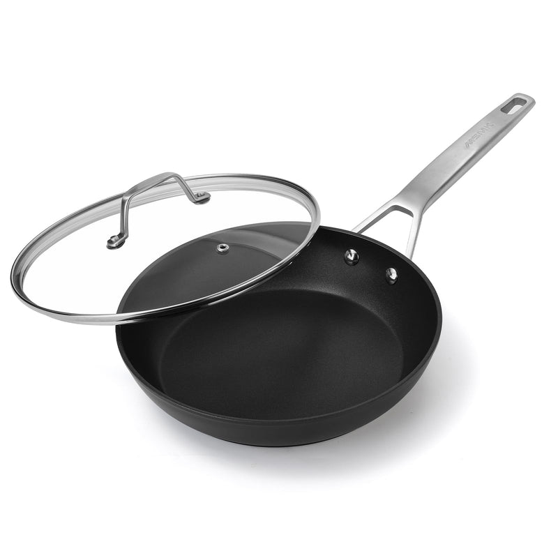 MsMk 7 inch Small Egg Nonstick Frying Pan with Lid, Eggs Omelette Burnt also Non stick, Scratch-resistant, Induction Skillet, Oven Safe to 700°F Pan for Cooking, Dishwasher Safe 7-Inch