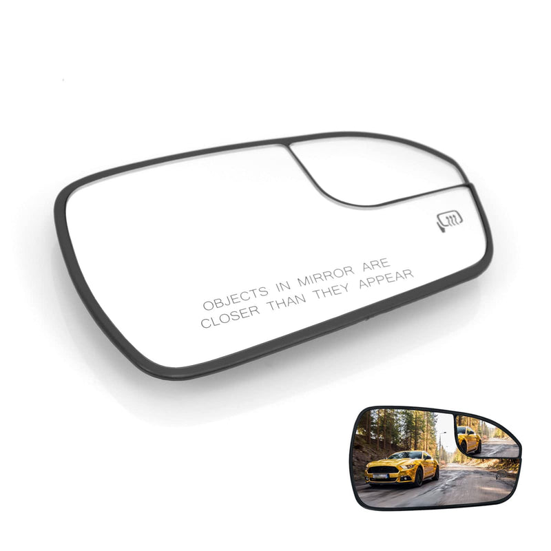Nakuuly Mirror Glass Passenger Right Side Compatible with 2013-2020 Ford Fusion Side View Heated Convex Mirror Glass with Rear Holder Replace # DS7Z17K707B