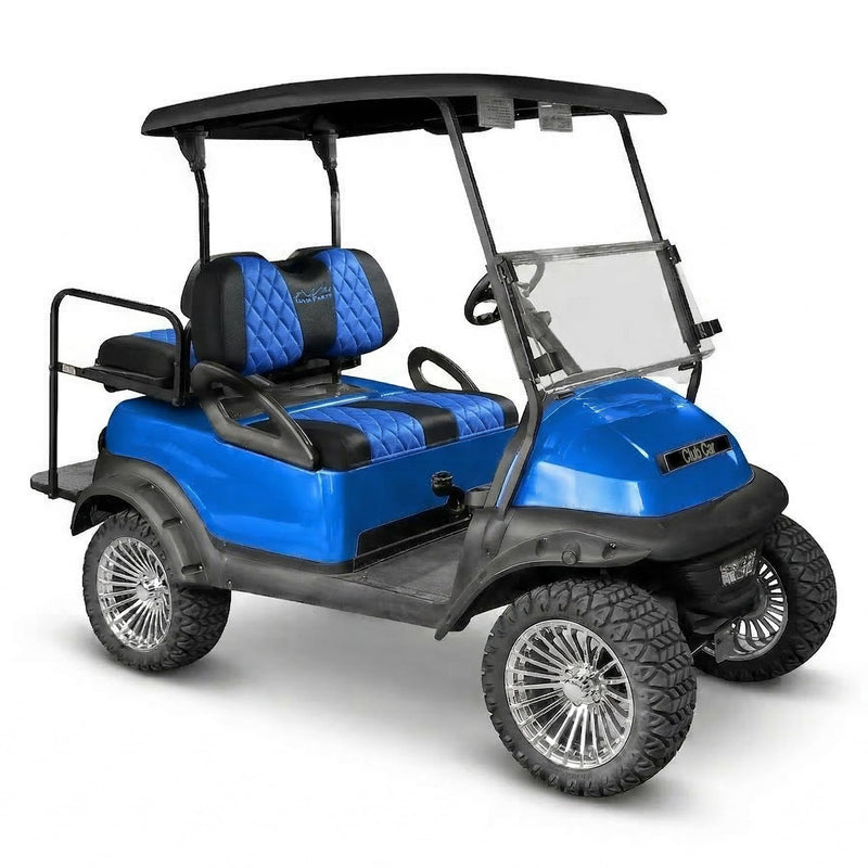 Golf Cart Diamond Seat Covers for Club Car Precedent OEM Standard Front Seat Cushion.Breathable Washable Polyester Mesh Cloth. Renew Your Golf Cart with Lowest Value. blue