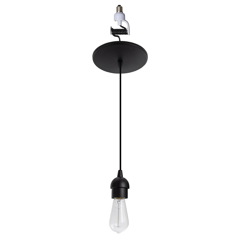 Worth Home Products The Original Instant Pendant Light | 6-Inch Recessed Can Screw-in Pendant Conversion Kit | Matte Black Pendant (Adapter Only – Bulb Not Included)