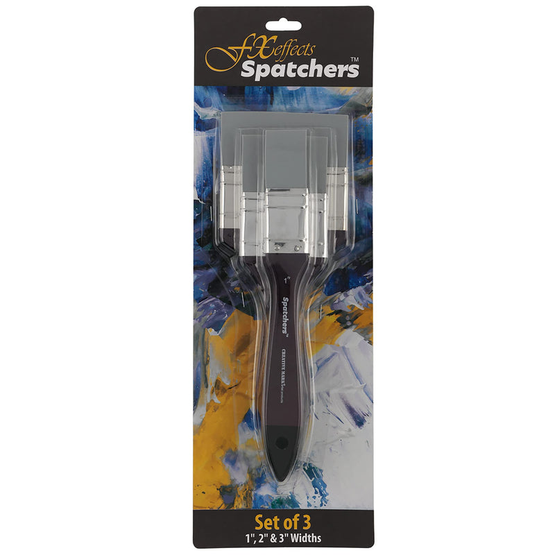 Creative Mark FX Effects Silicone Spatcher Blades - Silicone Brush Used for Applying or Spreading Paint, Scraping, Lifting, and Mixing - Set of 3 (1 In, 2 In, 3 In)