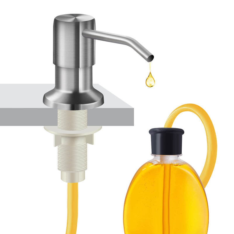 Soap Dispenser for Kitchen Sink and Extension Tube Kit, Stainless Steel SoapDispenser with 47 Inches Tube Connects Directly to Soap Bottle, Hand and Dish Soap Dispenser Pump （Brushed Nickel） Brushed Nickel With 47" Tube Kit