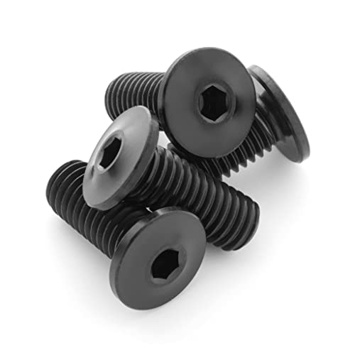 Terske Ultra-Low Profile Superlight Titanium Bottle Cage Bolts Black 12-Pack