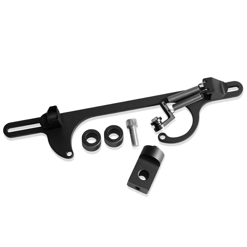 4150 4160 Series Throttle Body Cable Bracket Billet Aluminum Anodized Throttle Cable Bracket Adjustable (Black) black