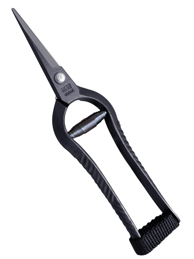 Bonsai Trimming Scissors 6.8" Made in JAPAN, Garden Plant Trimming Shears, Hand Forged Japanese Carbon Steel Blade, Spring Loaded Handle, Black 6.8" Trimming