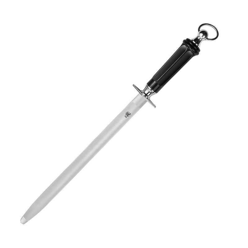 MITSUMOTO SAKARI 10 inch Japanese Honing Steel - Flat Diamond Knife Sharpening Rod, Professional High Carbon Sharpener with ABS Handle & Powerful Magnet Flat Sharpening Rod