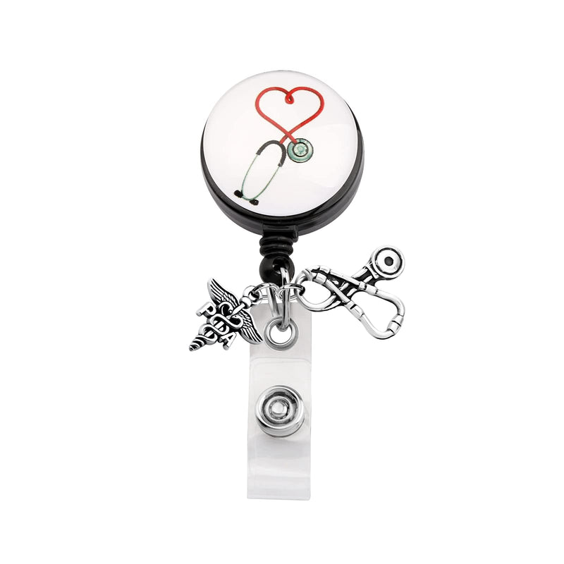FEELMEM PA Medical Stethoscope Retractable Badge Holder Reel Clip - Physician Assistant, Medical Student, Nurse Gift