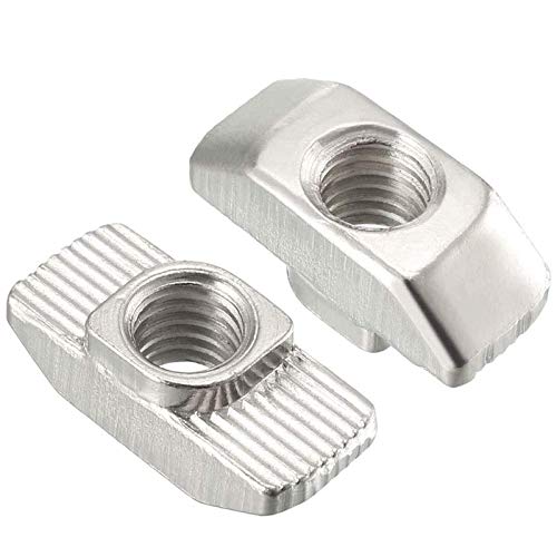 100 Pcs 4040 Series M8 T Slot Nut Hammer Head Fastener, Nickel Plated Carbon Steel Nut for Aluminum Profile