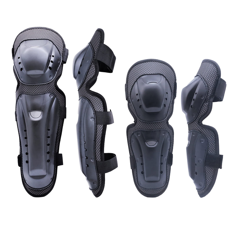 Motorcycle Knee Pads & Elbow Pads for Adults (4Pcs) Adjustable Knee Shin guards for Cycling Skating Skateboarding (Elbow&Knee Shin Guards(4pcs)) Elbow&Knee Shin Guards(4pcs)