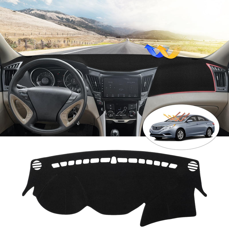 Sonata Dash Cover - Dashboard Cover Fits for Hyundai Sonata 2011 2012 2013 2014, Felt Dash Mat for Sonata Accessories, Silicone Back Anti-Slip, Dashboard Sunshield Hyundai Sonata 2011-2014