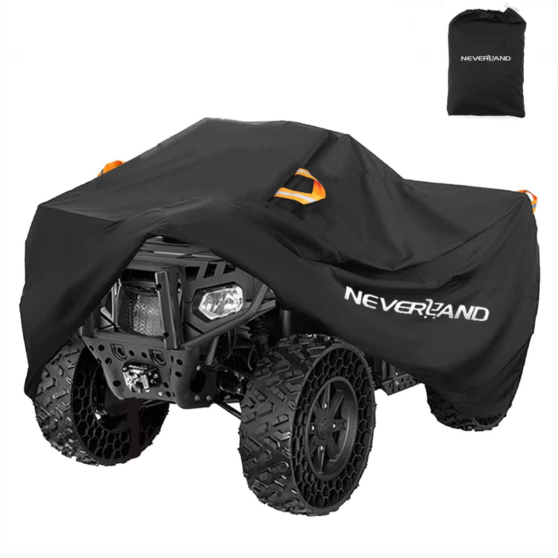 NEVERLAND ATV Cover Waterproof Heavy Duty 4 Wheeler Cover Quad Cover All Season Weather Proof Outdoor UV Protection for Polaris Yamaha Suzuki Honda (Black XLarge) Black XL-82.7''L x 47.2''W x 45.2''H