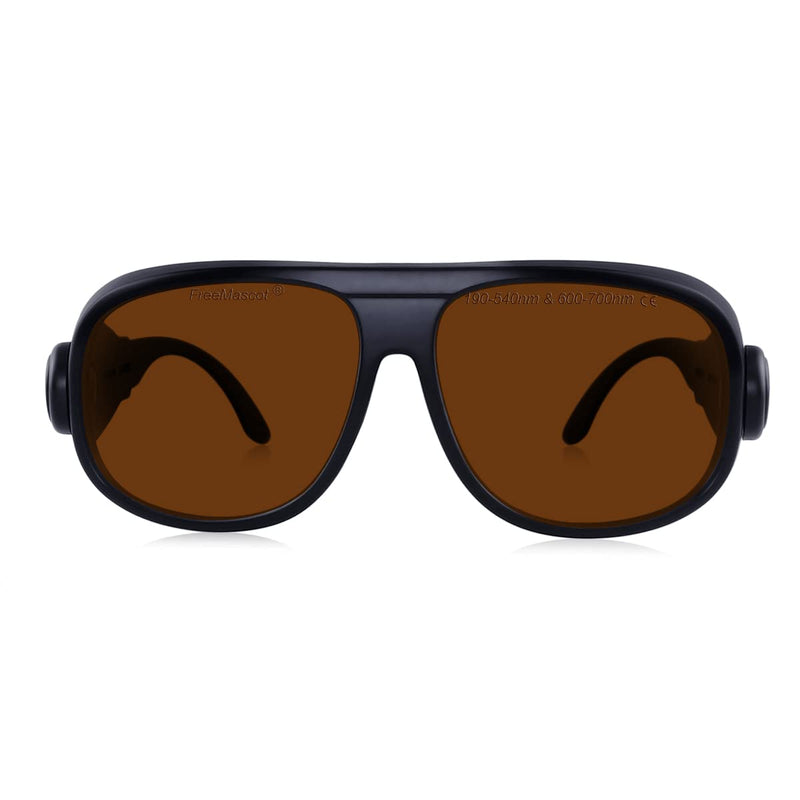 FreeMascot Professional OD 4+ 190nm-540nm/ 600nm-700nm Laser Safety Glasses For Violet/Blue/Green & Red Laser Light Frame Style 1