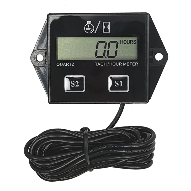 Tachometer for Small Engine,RPM Gauge and Hour Meter,Digital Tachometer Gauge for ZTR Lawn Mower Tractor Generator Marine Outboard ATV Motor Snowmobile and Gas Powered Equipment