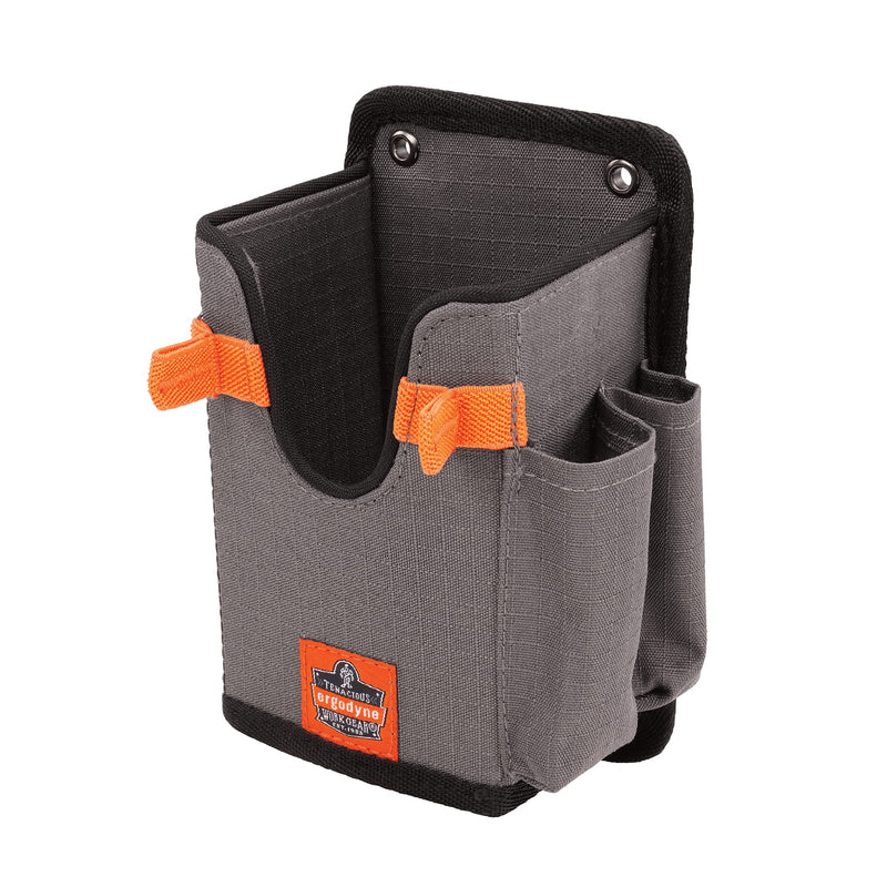 Ergodyne Squids 5543 Barcode Scanner Holder Equipment Mount for Gun Grip Mobile Computers, Handheld Bar Code Scanners, Fastener Straps to Attach to Forklift Gray Large L