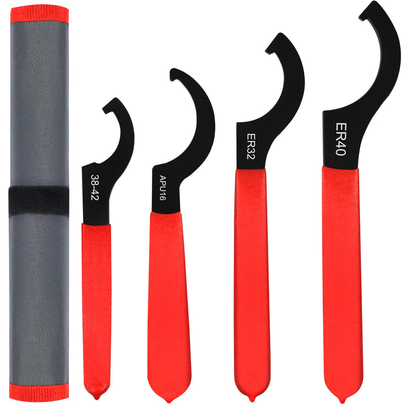 4pcs Coilover Spanner Wrench Set Adjustable Shock Wrench Heavy Duty Steel C Spanner for Most Coil Overs Shocks Adjustment and Suspension System 4 PCS Red