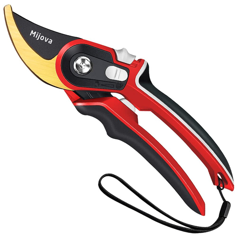 Garden Pruners, Heavy Duty Garden Clippers, Pruning Shears with Adjustable Thumb Lock, Hand Gardening Tools Pruners, High Carbon Steel Sharp Gardening Scissors