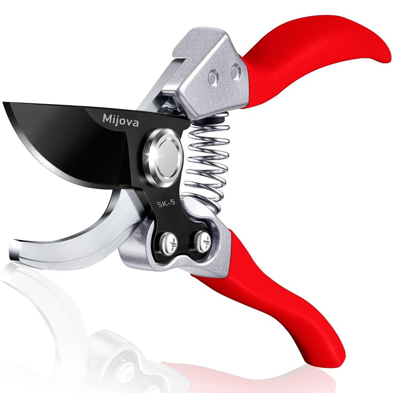 Garden Pruners, Heavy Duty Garden Clippers, Pruning Shears with Adjustable Thumb Lock, Hand Gardening Tools Pruners, High Carbon Steel Sharp Gardening Scissors (black) Black