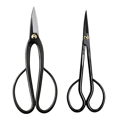 Wazakura Bonsai Pruning Scissors Tool Set - Japanese Trimming Shears Starter Kit - Ashinaga Bonsai Scissors & Satsuki Trimming Scissors Ashinaga + Satsuki Bonsai Scissors
