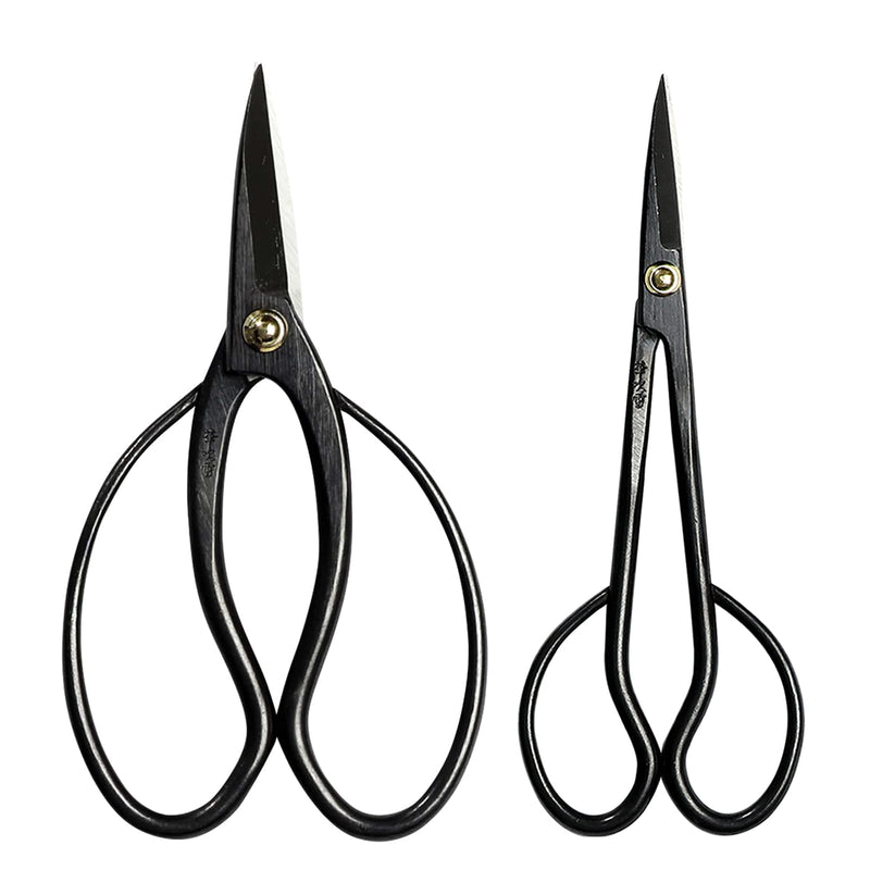 Wazakura Bonsai Pruning Scissors Tool Set Made in Japan, Trimming Japanese Shears Starter Kit Pack - Traditional Bonsai Scissors and Satsuki Trimming Scissors Pack Traditional + Satsuki Bonsai Scissors