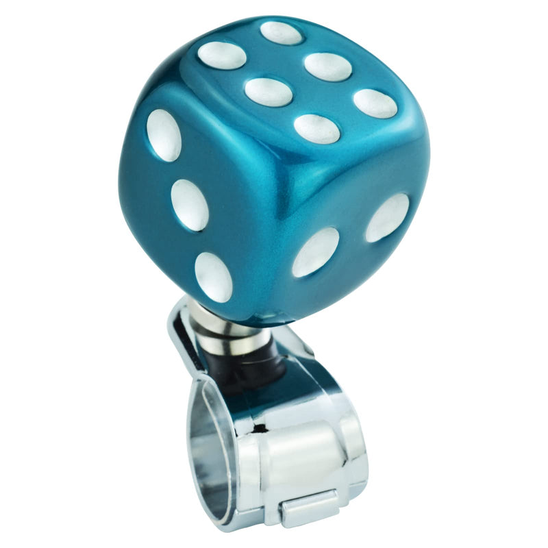 Dice Shape Steering Wheel Assist Knob Resin Car Turning Wheel Suicide Spinner for Most Manual Automotive Vehicles (Metallic Blue) Metallic Blue