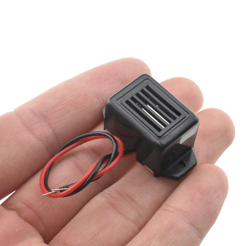 Hahiyo Electronic Buzzer Alarm 12V 400Hz Beep Continuous Sounder Active High Plenty Loud Tone Piezo Siren Security Audible Easy to Install with Wire for Horn Siren Alarm 2PCS 12V400Hz-2Pieces