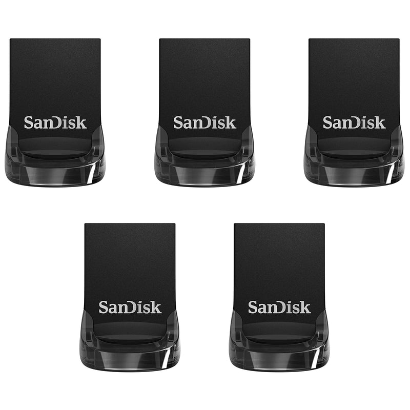 SanDisk 64GB 5-Pack Ultra Fit USB 3.1 Flash Drive (5x64GB) - SDCZ430-064G-B5CT, Black 64GB (5-Pack)