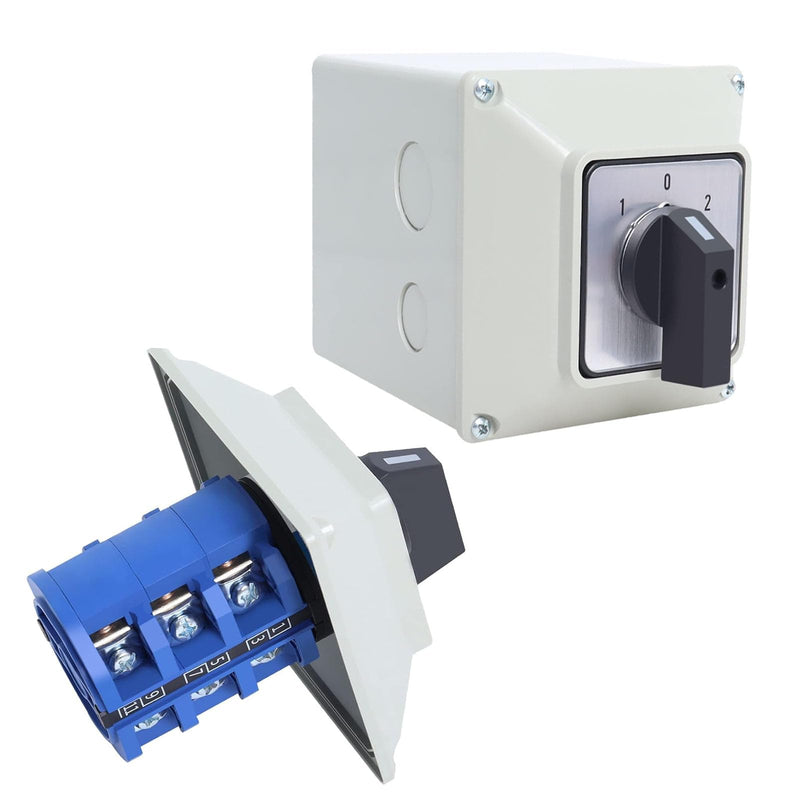 63A Rotary Changeover Cam Switch With Master Exterior Box, SZW26-63 3 Position 3 Phase 660V Universal Selector for Electrical Wiring