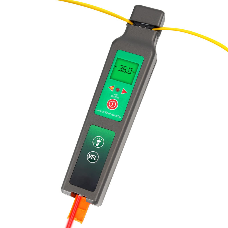 Optic Fiber Identifier VFL LED Light OFI Live Fiber Optical Cable Identifier Detector Tester 900-1650nm SM and MM OFI Testing Tools Black