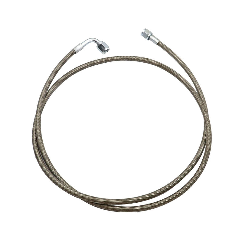 GXARTS 60" Billet Steel Braided Turbo Oil Feed Line Length 4AN 90 Degree Straight Hose Straight PTFE line straight Hose End Pressure Stainless Remote Turbocharger 551871 60‘’