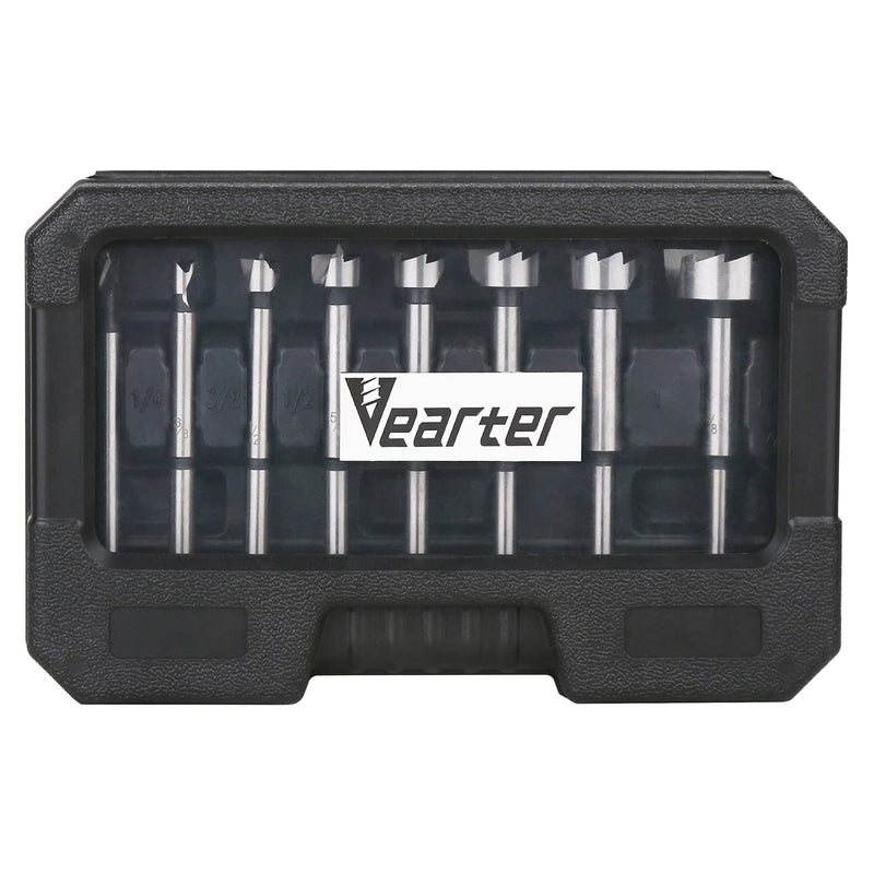 8PCS/Set Forstner Drill Bits, 1/4'' to 1-3/8'' Round Shank Multi Sided Wood Drill Kit, Woodworking Self-Centering Hole Saw Tool for Solid Wood, MDF, Plastic, Particleboard, Plywood 1/4'' ~1-3/8'' (8PCS)