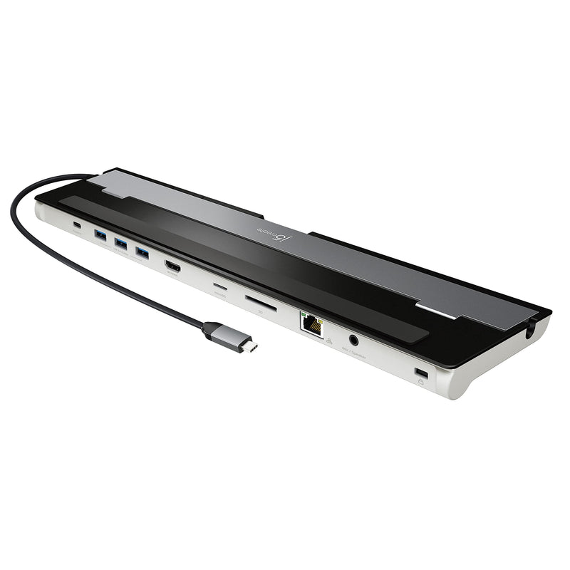 j5create USB-C 4K HDMI Docking Station (9-in-1), 4K HDMI, 5Gbps USB-A x3 | Card Reader, PD 100W, Gigabit Ethernet, Combo Audio Jack, for MacBook, and Windows USB-C Laptop (JCD533)
