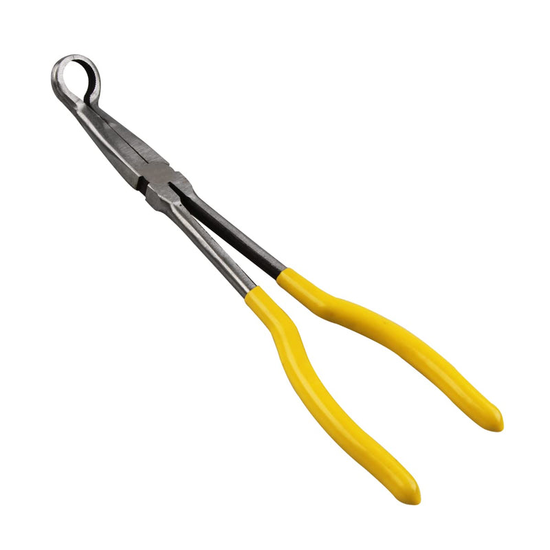 Spark Plug Removal Pliers, 11" Long Reach Ring Nose Hose Grip Pliers for Car Round Nose