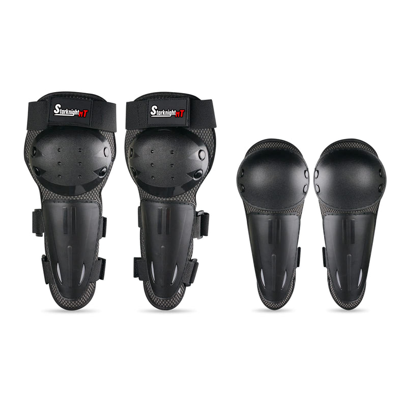 Kids Dirt Bike Elbow Knee Pads StarknightMT Protective Shin Guards Gear Set for Youth Motorcycle Motocross Mountain Biking Skateboard Skiing Skating Black 4pcs