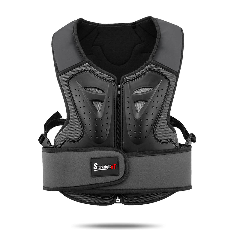 StarknightMT Kids Motorcycle Chest Protector Dirt Bike Youth Riding Spine Back Armor Protection for Motocross Cycling Skateboard,Skiing,Skating,Off-Road（Black） Black