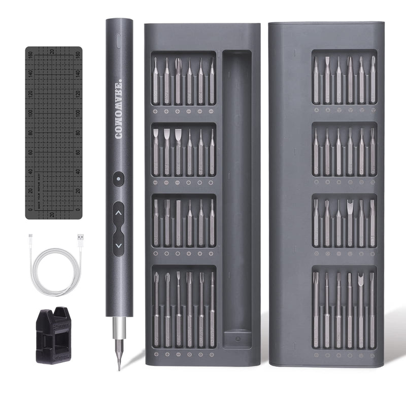 COMOWARE Mini Electric Screwdriver, 50 in 1 Precision Screwdriver Set w/LED Light, 48 Magnetic Bits w/Storage Case, Rechargeable Handy Repair Tool for Phone, Watch, Camera 50 Pcs Screwdriver