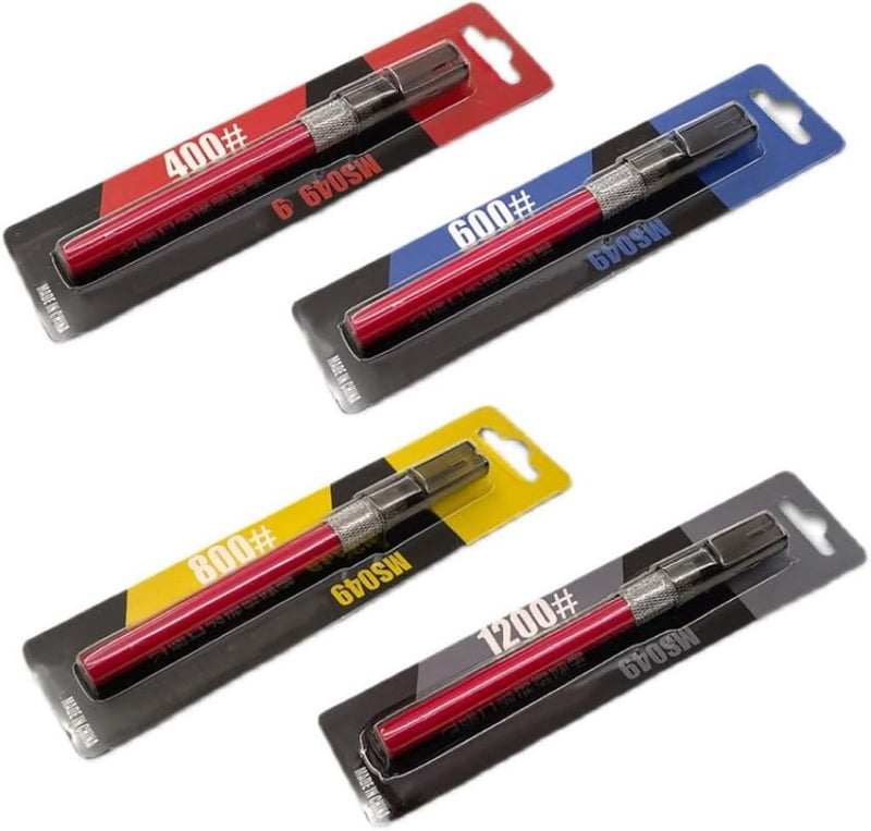 ANSAI Precision File Set for Scale Model Hobbies Tools Plastic Models, File File Pen, 400,600,800,1200 Grit (A Set of 4) (A Set of 4)