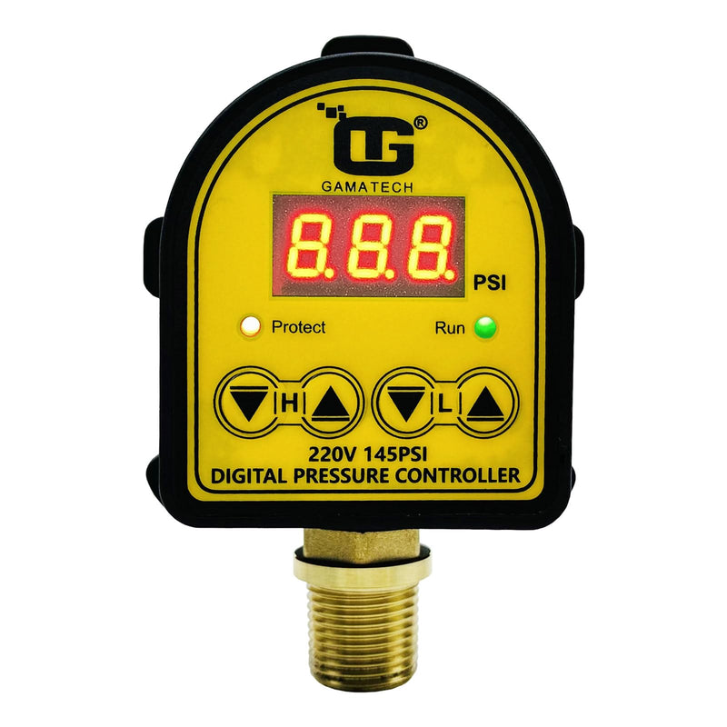 GamaTech 220V 145PSI Digital Adjustable Pressure Switch Controller for Water Pump and Air Pump, 1/2" Male NPT