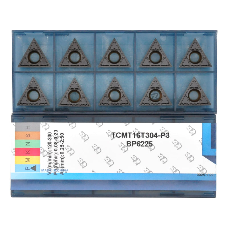 CNC Carbide Inserts TCMT32.51 / TCMT16T304-MD for Metal Cutting Steel, Semi-Finishing chipbreaker for Turning Cutter, 10 PCS. TCMT 31.51-PM