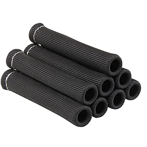 Spark Plug Wire Heat Shield 8pcs 2500° Spark Plug Heat Shield Sleeve Spark Plug Boot Protector Spark Plug Covers For LS1/LS2 (Black) Black