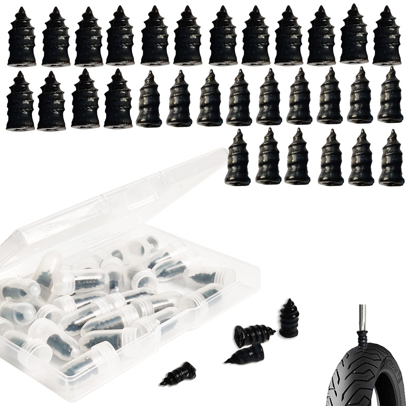 30 Pcs Tire Repair Rubber Nail, Tire Repair Nail Tire Repair Rubber Screws Fast Tool Self-Service Tire Repair Nail Vacuum Tire Repair Rubber Nail, Suitable for Car Motorcycle Jeep Tire Puncture Repair 30 Pcs