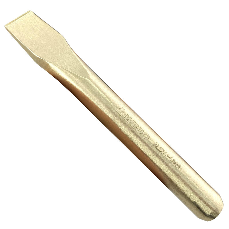 WEDO Non-Sparking Cold Chisel,Aluminum Bronze Flat Chisel,Blade 14mm,Wood Chisel,Length 160mm,DIN Standard, BAM & FM Certificate Aluminum Bronze 14mm x 160mm