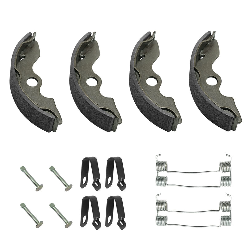 Front Brake Shoes Springs Pins Left & Right for Honda TRX200 TRX250 FourTrax Recon 200 250, OEM# 06450-HC4-900 45175-VM0-003