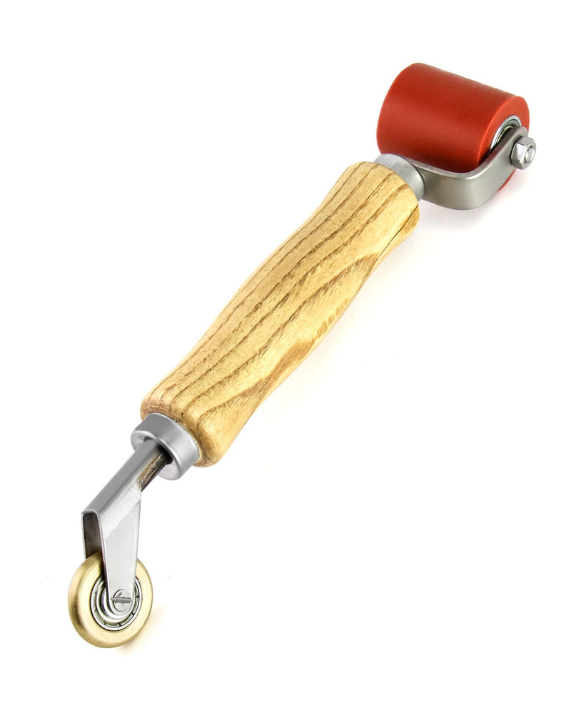 QWORK Seam Roller, 40mm Silicone Seam Roller with 6mm Brass Detail Penny Roller, Smoothing Seam Roller Tool for PVC/TPO/EPDM Single Ply Roofing Tape Seam Roller with Detail Penny Roller 1 Pc