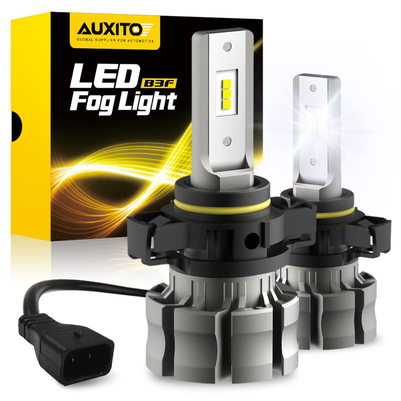 AUXITO 5202 LED Fog Light Bulbs, 6500K Cool White 6000 Lumen Plug And Play, 300% Brighter, 5201 PS19W 12085 PS24W Daytime Running Lights Replacement (Pack of 2) 6500K White