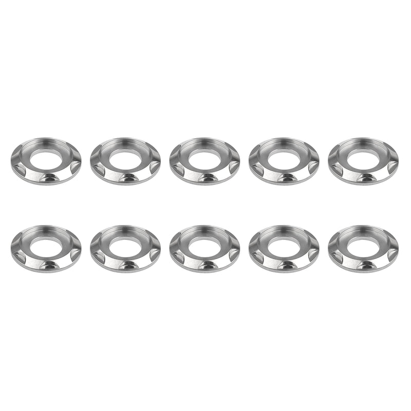 Titanium Washer M5 M6 M8 M10 Spacer Washer for Motorcycle Car Decorative Pack of 10 (M10, Silver)