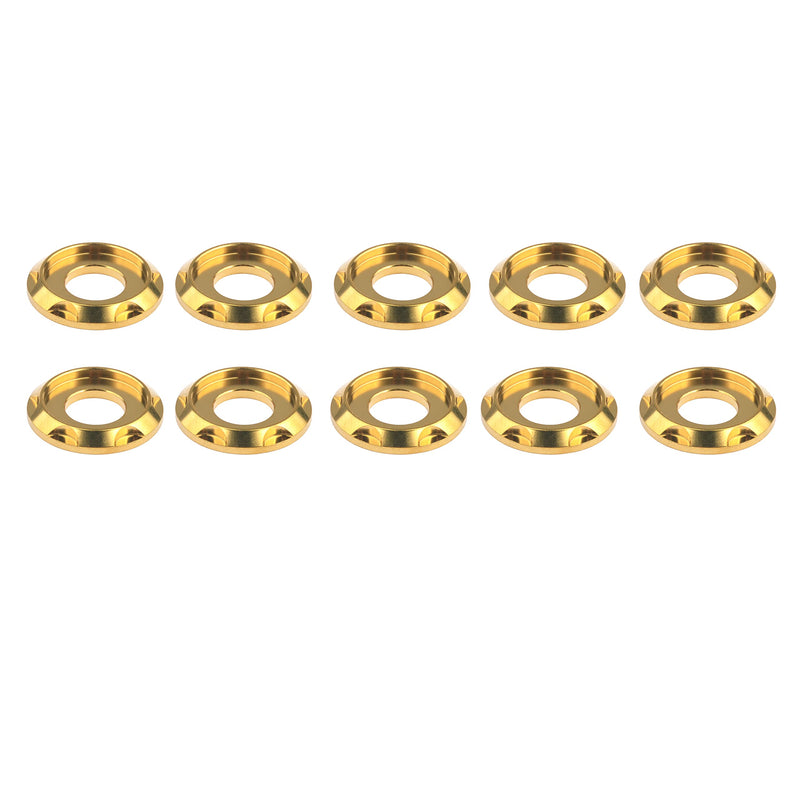 Titanium Washer M5 M6 M8 M10 Spacer Washer for Motorcycle Car Decorative Pack of 10 (M10, Gold)