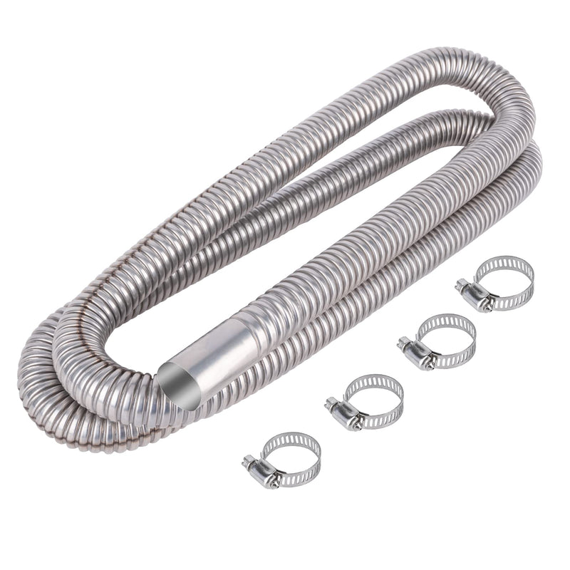 Stainless Steel Exhaust Hose, Fuel Tank Diesel Gas Vent Hose Length 78.7 Inches Flexible Exhaust Tubing Diesel Heater Exhaust Pipe, 2.5cm/ 1 In Inner Diameter Air Heater Exhaust Pipe 78.7in/200cm(1PCS)